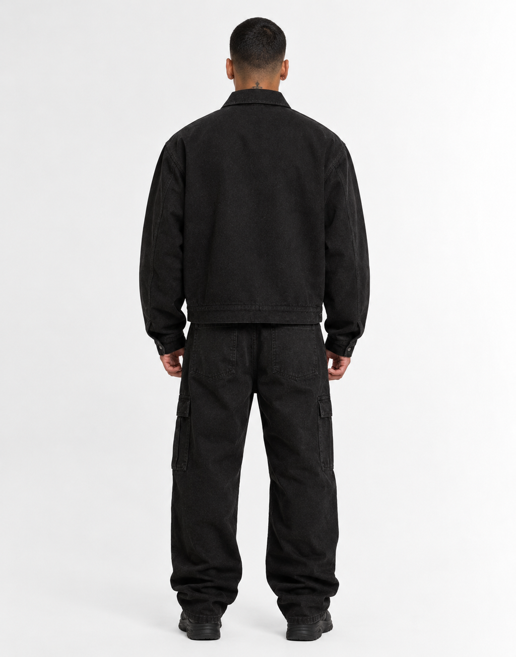 Jeans Jacket brookly Harlem Logo 3D(Black)