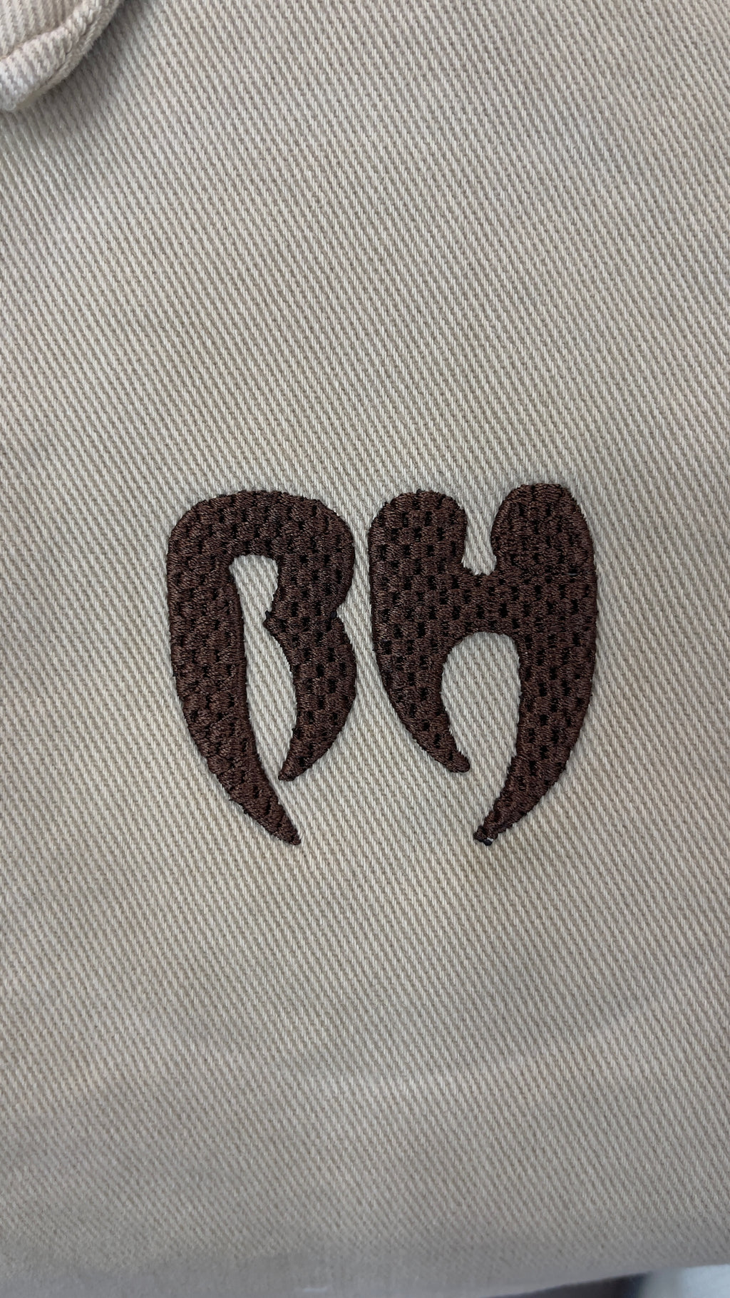 Jeans Jacket brookly Harlem Logo 3D (Beige)
